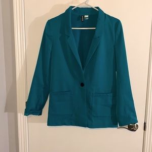 H&M Size 8 Teal Suit Jacket